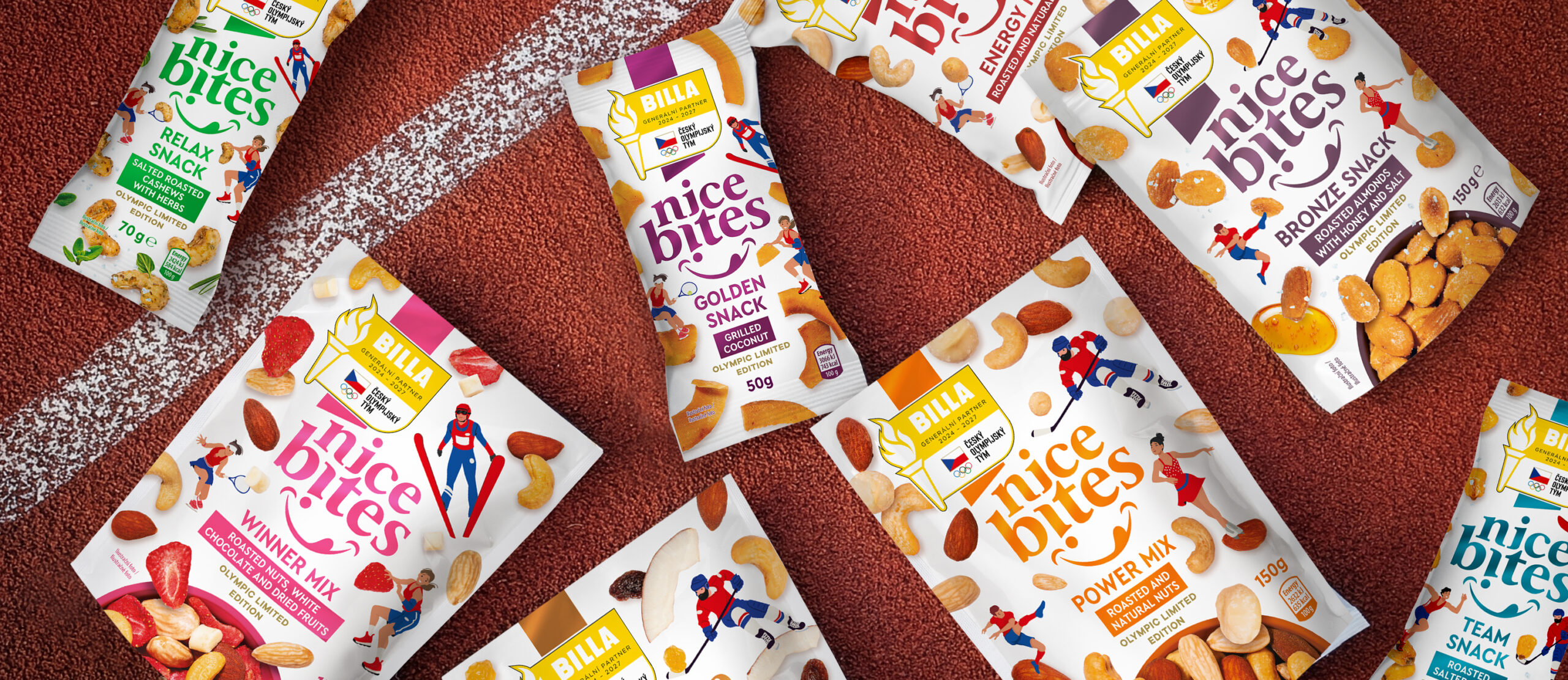 Packaging design limitované olympijské edice Nice Bites