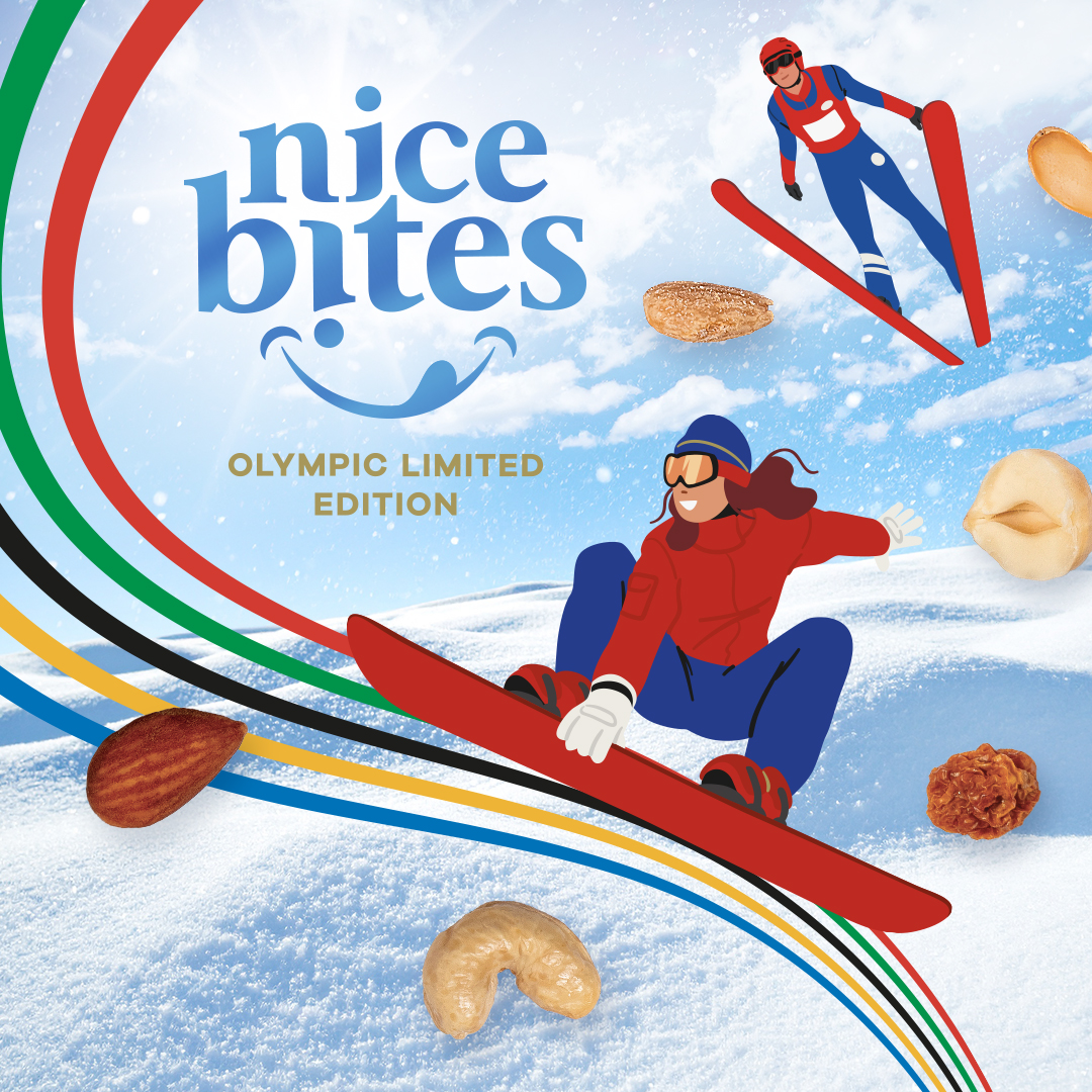Packaging design limitované olympijské edice Nice Bites