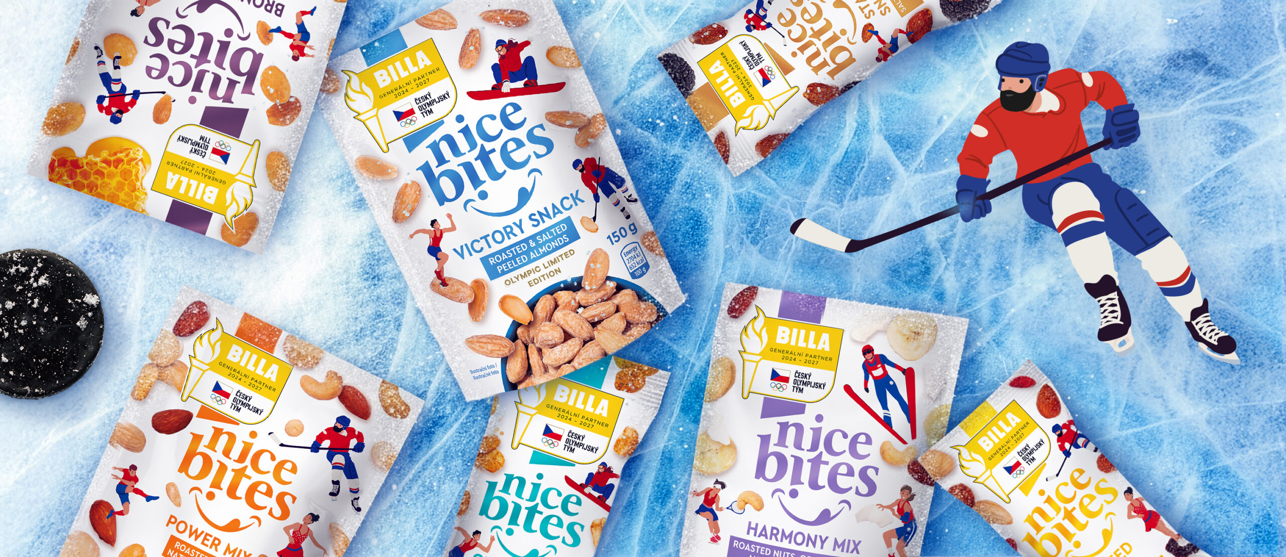Packaging design limitované olympijské edice Nice Bites